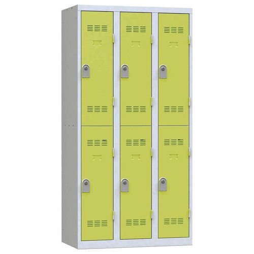 Svařované šatní skříně Vinco, 3 sloupce, 6 boxů, 300 mm, cylindrický zámek Svařované šatní skříně Vinco, 3 sloupce, 6 boxů, 300 mm, cylindrický zámek