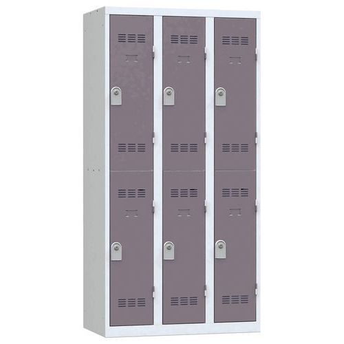 Svařované šatní skříně Vinco, 3 sloupce, 6 boxů, 300 mm, cylindrický zámek Svařované šatní skříně Vinco, 3 sloupce, 6 boxů, 300 mm, cylindrický zámek