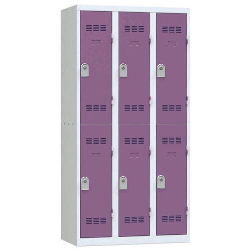 Svařované šatní skříně Vinco, 3 sloupce, 6 boxů, 300 mm, cylindrický zámek Svařované šatní skříně Vinco, 3 sloupce, 6 boxů, 300 mm, cylindrický zámek
