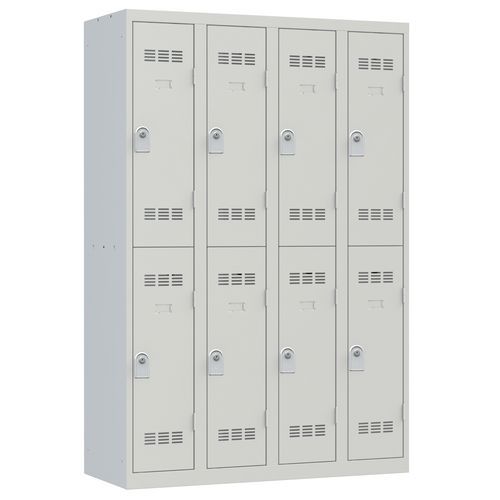 Svařované šatní skříně Vinco, 4 sloupce, 8 boxů, 300 mm, cylindrický zámek Svařované šatní skříně Vinco, 4 sloupce, 8 boxů, 300 mm, cylindrický zámek