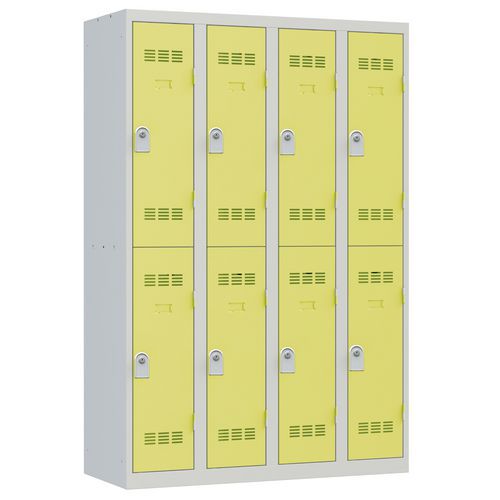 Svařované šatní skříně Vinco, 4 sloupce, 8 boxů, 300 mm, cylindrický zámek Svařované šatní skříně Vinco, 4 sloupce, 8 boxů, 300 mm, cylindrický zámek