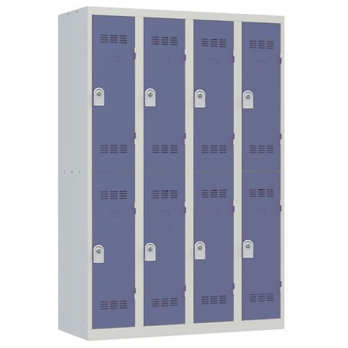 Svařované šatní skříně Vinco, 4 sloupce, 8 boxů, 300 mm, cylindrický zámek Svařované šatní skříně Vinco, 4 sloupce, 8 boxů, 300 mm, cylindrický zámek