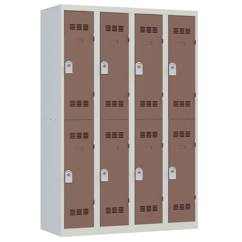 Svařované šatní skříně Vinco, 4 sloupce, 8 boxů, 300 mm, cylindrický zámek Svařované šatní skříně Vinco, 4 sloupce, 8 boxů, 300 mm, cylindrický zámek