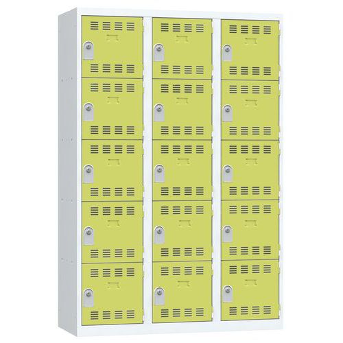 Svařované šatní skříně Vinco, 3 sloupce, 15 boxů, 400 mm, cylindrický zámek Svařované šatní skříně Vinco, 3 sloupce, 15 boxů, 400 mm, cylindrický zámek