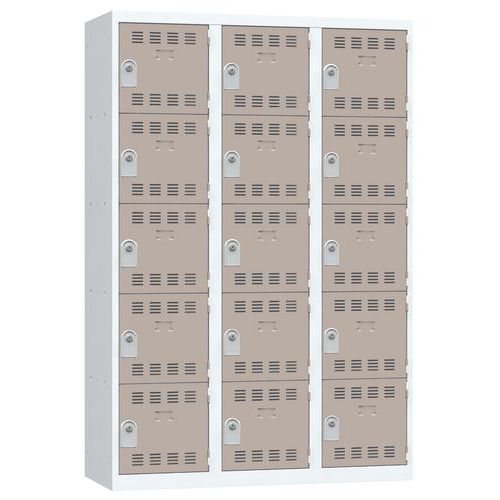 Svařované šatní skříně Vinco, 3 sloupce, 15 boxů, 400 mm, cylindrický zámek Svařované šatní skříně Vinco, 3 sloupce, 15 boxů, 400 mm, cylindrický zámek