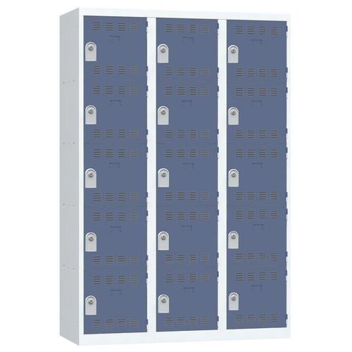 Svařované šatní skříně Vinco, 3 sloupce, 15 boxů, 400 mm, cylindrický zámek Svařované šatní skříně Vinco, 3 sloupce, 15 boxů, 400 mm, cylindrický zámek