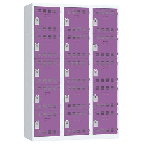 Svařované šatní skříně Vinco, 3 sloupce, 15 boxů, 400 mm, cylindrický zámek Svařované šatní skříně Vinco, 3 sloupce, 15 boxů, 400 mm, cylindrický zámek