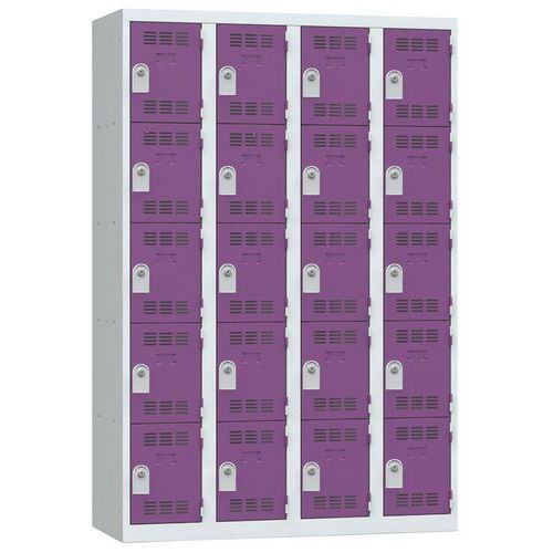 Svařované šatní skříně Vinco, 4 sloupce, 20 boxů, 300 mm, cylindrický zámek Svařované šatní skříně Vinco, 4 sloupce, 20 boxů, 300 mm, cylindrický zámek