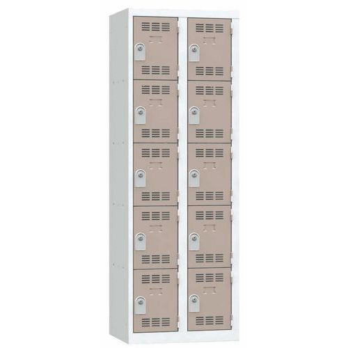 Svařované šatní skříně Vinco, 2 sloupce, 10 boxů, 300 mm, cylindrický zámek Svařované šatní skříně Vinco, 2 sloupce, 10 boxů, 300 mm, cylindrický zámek