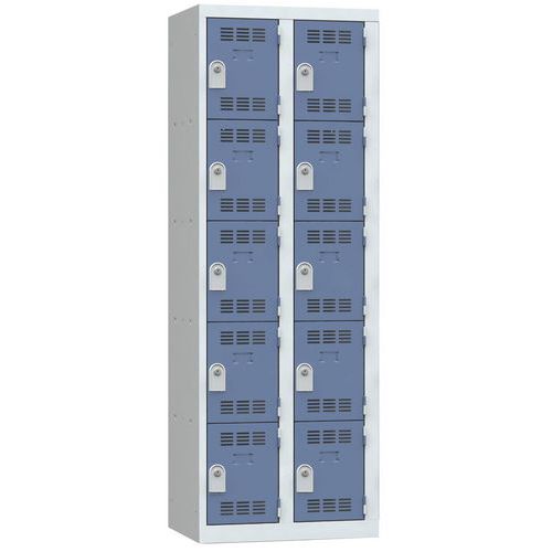 Svařované šatní skříně Vinco, 2 sloupce, 10 boxů, 300 mm, cylindrický zámek Svařované šatní skříně Vinco, 2 sloupce, 10 boxů, 300 mm, cylindrický zámek