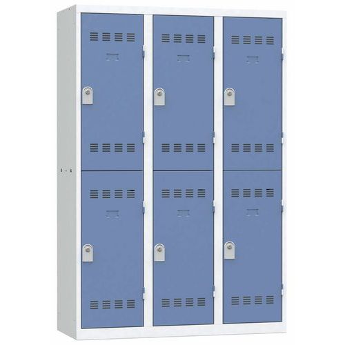 Svařované šatní skříně Vinco, 3 sloupce, 6 boxů, 400 mm, cylindrický zámek Svařované šatní skříně Vinco, 3 sloupce, 6 boxů, 400 mm, cylindrický zámek