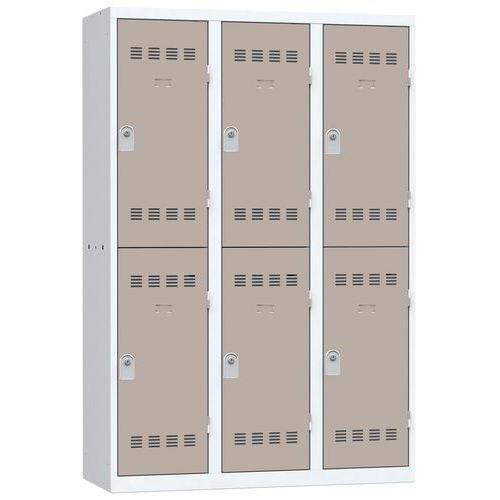 Svařované šatní skříně Vinco, 3 sloupce, 6 boxů, 400 mm, cylindrický zámek Svařované šatní skříně Vinco, 3 sloupce, 6 boxů, 400 mm, cylindrický zámek