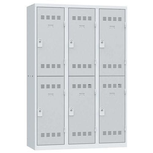 Svařované šatní skříně Vinco, 3 sloupce, 6 boxů, 400 mm, cylindrický zámek Svařované šatní skříně Vinco, 3 sloupce, 6 boxů, 400 mm, cylindrický zámek
