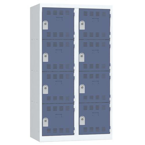 Svařované šatní skříně Vinco, 2 sloupce, 8 boxů, 400 mm, cylindrický zámek Svařované šatní skříně Vinco, 2 sloupce, 8 boxů, 400 mm, cylindrický zámek
