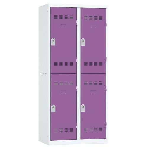 Svařované šatní skříně Vinco, 2 sloupce, 4 boxy, 400 mm, cylindrický zámek Svařované šatní skříně Vinco, 2 sloupce, 4 boxy, 400 mm, cylindrický zámek