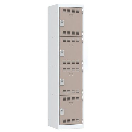 Svařované šatní skříně Vinco, 1 sloupec, 4 boxy, 400 mm, cylindrický zámek Svařované šatní skříně Vinco, 1 sloupec, 4 boxy, 400 mm, cylindrický zámek