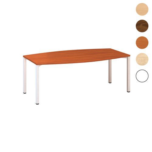 Konferenční stoly Alfa 420 s bílým podnožím, 200 x 110 x 74,2 cm
