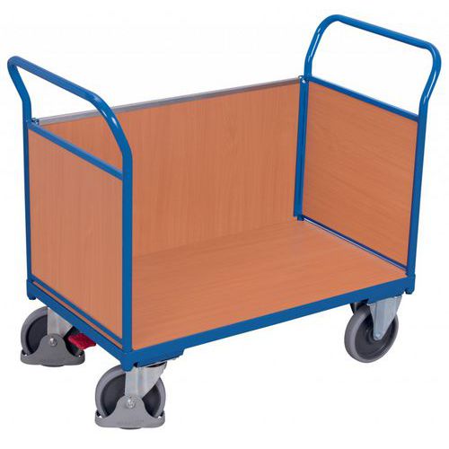 Plošinové vozíky se dvěma madly s plnou výplní a boční stěnou, do 500 kg