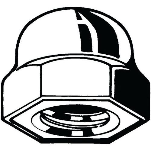 Šestihranná kloboučková matice vysoká s navařenou čepičkou DIN 1587 Ocel Pochromované |6|