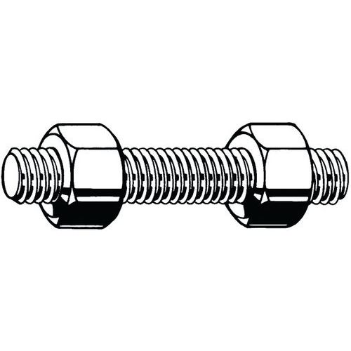 Svorník se 2 šestihrannými maticemi ASME B16.5/B18.2.2 Nerezocel ASTM A193 - ASTM A194 Gr.B8 - Gr.8