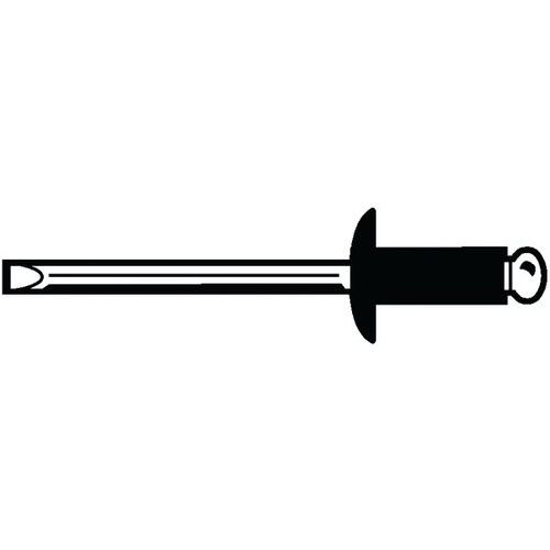 OMNI Trhací nýt s vypouklou hlavou Hliník AlMg 2,5-3,5 / Ocel Black anodized/zinc plated 3,0X8MM