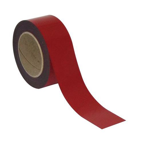 Magnetické pásky na regály Manutan Expert, 10 m, červené