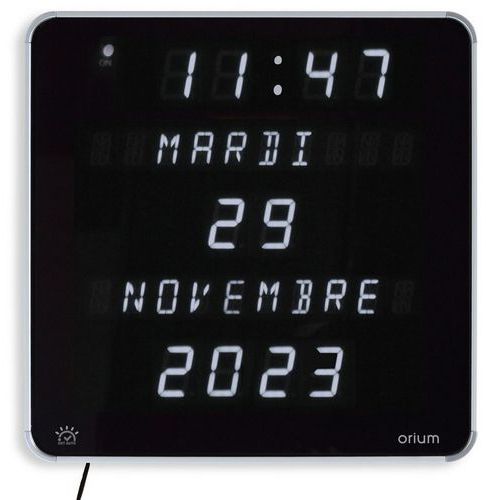 LED digitální hodiny Orium Ephéméris Blanc DST