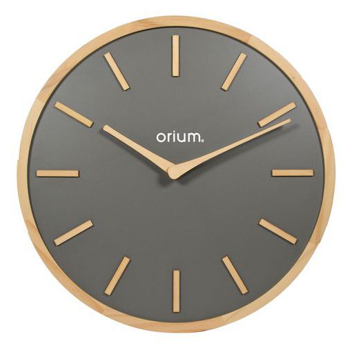 Nástěnné hodiny Orium Elegance Bois Gris, antracitové, průměr 30 cm