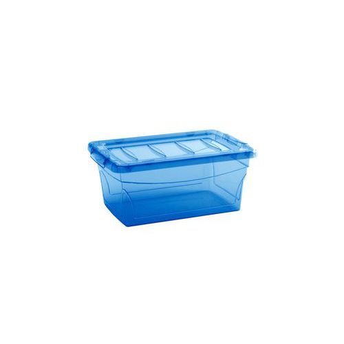 Plastové úložné boxy s víkem, modré