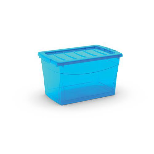 Plastové úložné boxy s víkem, modré