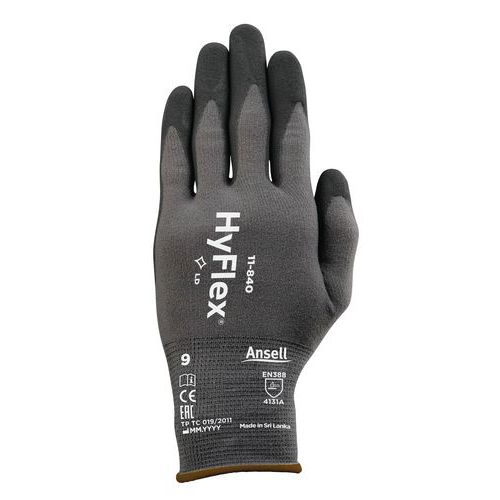 Nylonové rukavice Ansell HyFlex® 11-840 polomáčené v nitrilu, 12 párů