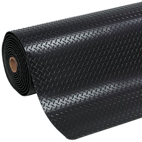 Protiúnavové průmyslové rohože Cushion Trax s diamantovým povrchem, černá, šířka 122 cm