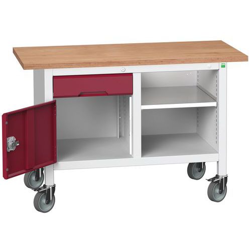Mobilní dílenské stoly Bott Verso Storage, multiplex, šířka 125 cm