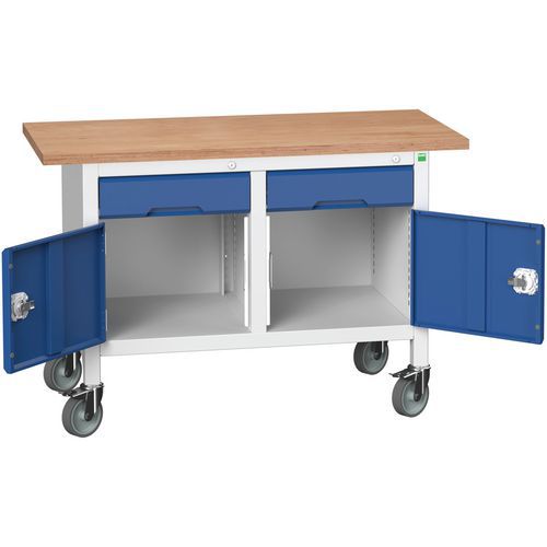 Mobilní dílenské stoly Bott Verso Storage, multiplex, šířka 125 cm