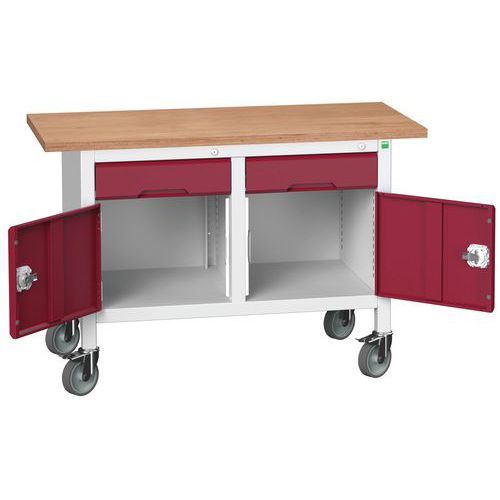 Mobilní dílenské stoly Bott Verso Storage, multiplex, šířka 125 cm
