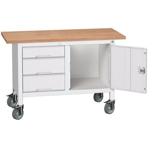 Mobilní dílenské stoly Bott Verso Storage, multiplex, šířka 125 cm