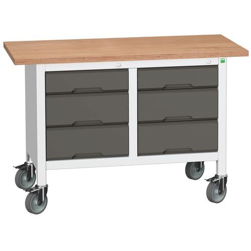 Mobilní dílenské stoly Bott Verso Storage, multiplex, šířka 125 cm