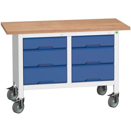 Mobilní dílenské stoly Bott Verso Storage, multiplex, šířka 125 cm