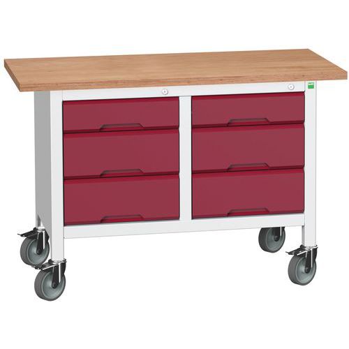 Mobilní dílenské stoly Bott Verso Storage, multiplex, šířka 125 cm
