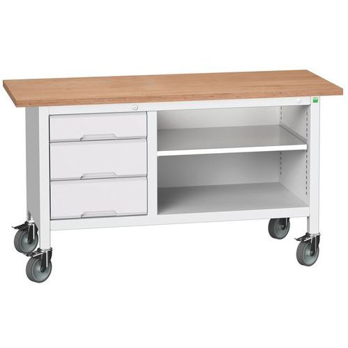 Mobilní dílenské stoly Bott Verso Storage, multiplex, šířka 150 cm