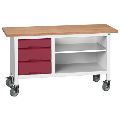 Mobilní dílenské stoly Bott Verso Storage, multiplex, šířka 150 cm