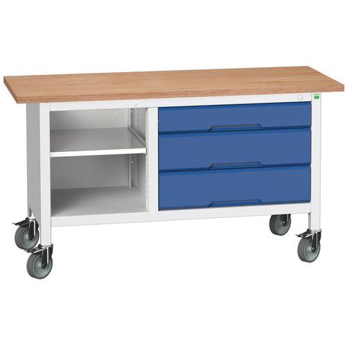 Mobilní dílenské stoly Bott Verso Storage, multiplex, šířka 150 cm