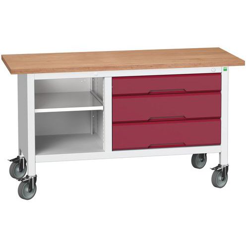 Mobilní dílenské stoly Bott Verso Storage, multiplex, šířka 150 cm