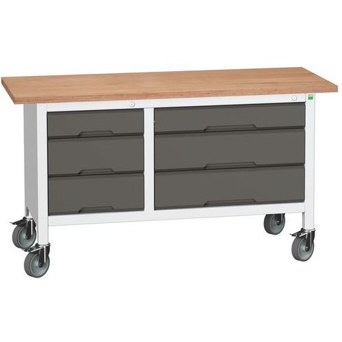 Mobilní dílenské stoly Bott Verso Storage, multiplex, šířka 150 cm
