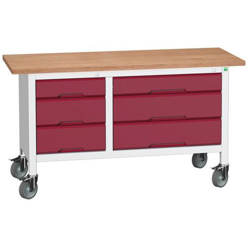 Mobilní dílenské stoly Bott Verso Storage, multiplex, šířka 150 cm