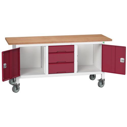 Mobilní dílenské stoly Bott Verso Storage, multiplex, šířka 175 cm