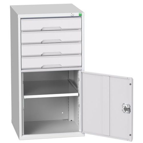 Dílenské zásuvkové skříně Bott Verso, výška 100 cm, 4 zásuvky, 1 skříňka