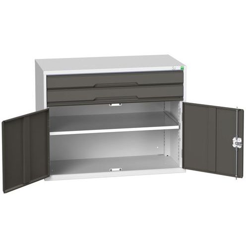 Dílenské zásuvkové skříně Bott Verso, výška 80 cm, 2 zásuvky, 1 skříňka