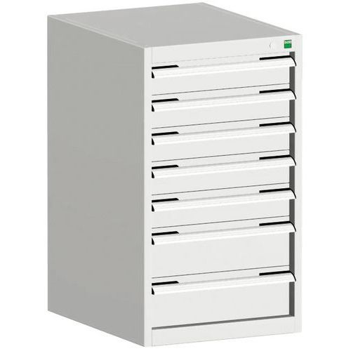 Dílenské zásuvkové skříně Bott Cubio, 90 x 52,5 x 52,5-65 cm, 7 zásuvek