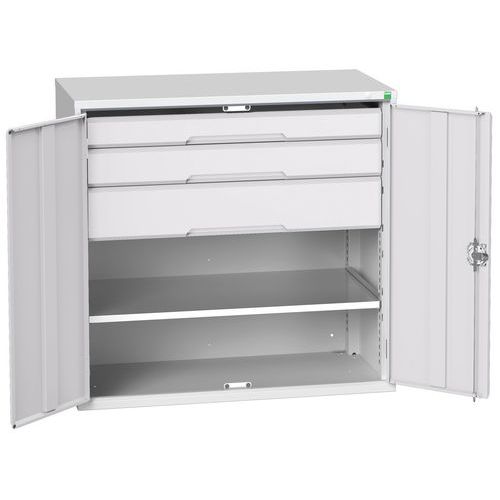 Dílenské skříně se zásuvkami Bott Verso, výška 100 cm